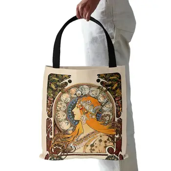Косметическая холщовая сумка-тоут для женщин, эстетичная Милая школьная сумка для покупок, многоразовая школьная сумка для девочек на молнии