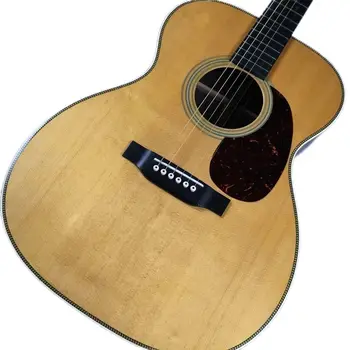 000-28 Стандартная акустическая гитара из ели и палисандра черного дерева