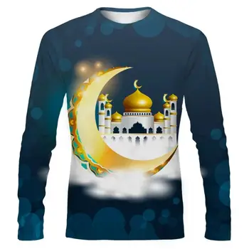 Летняя мужская футболка в стиле хип-хоп Muslim Mubarak с 3D принтом флага, повседневный пуловер с длинными рукавами, модная спортивная футболка