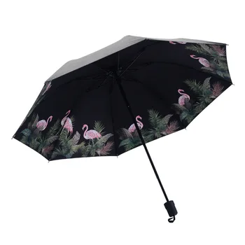 Креативный Зонт Для Девочек От Солнца И Дождя, Ветрозащитный Зонтик Paraguas, 3-складной Зонт С Черным Покрытием Sombrilla Japonesa