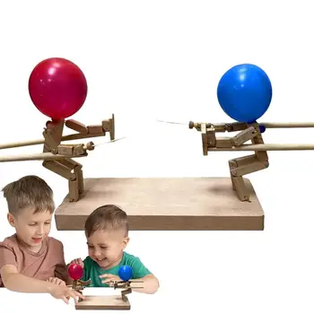 Деревянная игра на воздушном шаре с бамбуковым человечком для 2 игроков, динамичная битва на воздушном шаре с двадцатью воздушными шарами, настольные игровые игрушки для детей и взрослых
