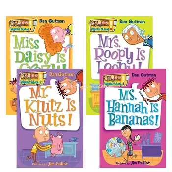 Набор из 4 книг My Weird School, английские книги для детей, детская история, комикс на английском языке, учебная книга
