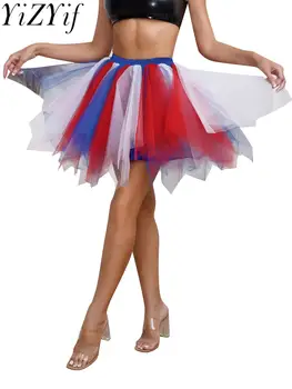 Женская юбка-пачка, эластичная многослойная винтажная тюлевая балетная юбка, праздничный костюм, нижняя юбка-пачка, балетная юбка-пузырь