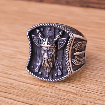 Новое кольцо с двойным топором воина-викинга в скандинавском стиле из нержавеющей стали, мужская мода, панк-вечеринка, винтажное кольцо, ювелирные изделия, оптовая продажа, прямая поставка
