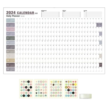 Календарь на холодильник, настольный календарь на 2024 год, Календарь на холодильник для плана и расписания домашнего обучения, управляемый челнок