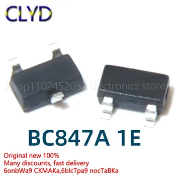 100 шт./лот Новый и оригинальный транзисторный чип-триод BC847A 1E NPN (100)