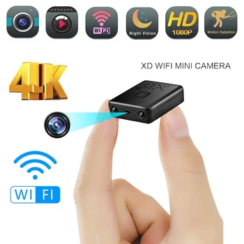 Мини 4K Full HD 1080P IP-Камера WiFi Домашняя Видеокамера Безопасности Ночного Видения Micro Cam IR-CUT Обнаружение Движения HD Видеомагнитофон