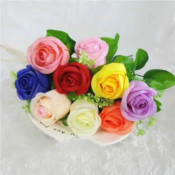 Горячие 10 шт./лот букет из роз Королевская Роза высококлассные искусственные цветы шелковые розы цветы DIY домашнее свадебное украшение 8 цветов