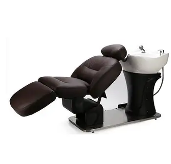 Высококачественная сидячая кровать для шампуня, полулежащая кровать для промывки, парикмахерская, кресло для шампуня с электрическим подъемником, парикмахерская и парикмахерский салон
