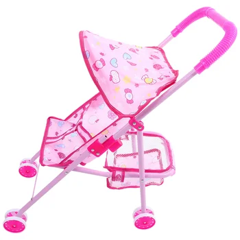 Детская игрушечная коляска, имитирующая модель коляски, детская модель коляски для ролевых игр с корзиной