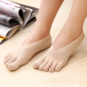 Новые летние носки с пятью пальцами, ультратонкие носки с забавным носком, невидимые носки, Силиконовое противоскользящее дышащее средство для ухода за ногами с антифрикционным покрытием