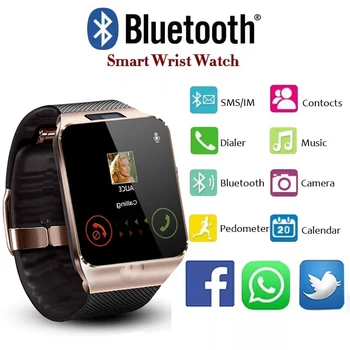 Смарт-часы DZ09 с подключенной Sim-картой TF, мужские часы, спортивный шагомер, Женские наручные часы, умные часы, водонепроницаемые Whatsapp Испанский