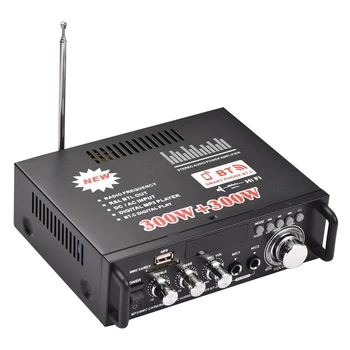 1 Комплект BT-298A Mini Audio Power Amplifier Kit 2CH 300 Вт + 300 Вт Для Автомобиля Дома Bluetooth Цифровой Аудиоприемник AMP FM-радио EU Plug