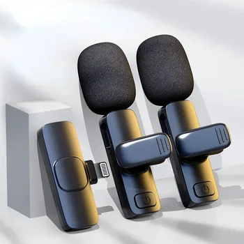 Беспроводной петличный микрофон, портативный Мини-микрофон для записи аудио и видео для iPhone iPad Android PC, прямая трансляция, Игры платные