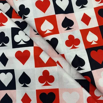 Красивая цветная ткань из 100% хлопка с рисунком логотипа Poker, цифровая печать, материал для шитья, домашняя одежда в стиле пэчворк, сделай сам, Одежда для пэчворка