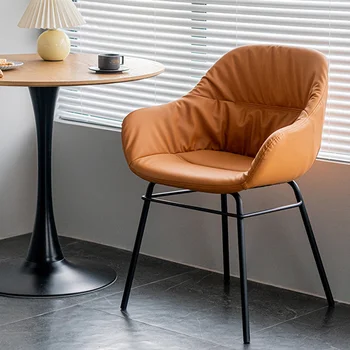 Роскошный Европейский обеденный стул с кожаной удобной необычной эргономичной обивкой, Итальянский шезлонг, мебель для спальни в салоне красоты