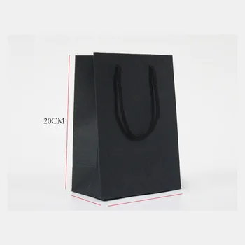 Персонализированная Бумажная сумка-переноска с индивидуальным логотипом Небольшого размера черного цвета