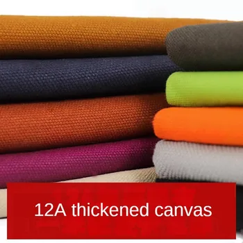 Холщовая ткань на метр из чистого хлопка с утолщением для пошива диванных подушек, штор, скатертей, Однотонный цвет, темно-синий, белый, удобный
