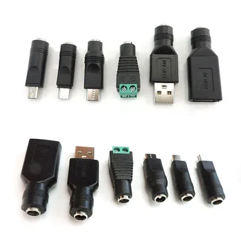 Разъем постоянного тока 5,5x2,1 мм к Разъему Mini 5pin USB A Male Mirco Type C Разъем Адаптера Питания для Ноутбука L1