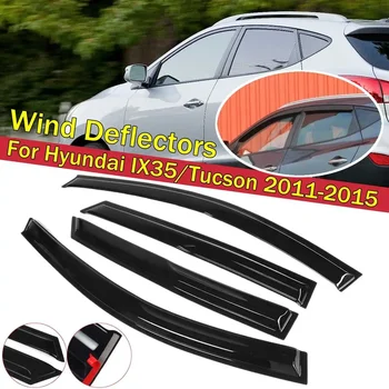 4ШТ Переднее окно автомобиля Ветер Солнце Дождь Козырек Дефлекторы Тонированные стекла Щит для Hyundai IX35/Tucson 2011 2012 2013 2014 2015