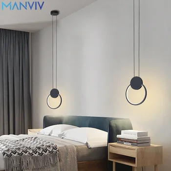 Современный светодиодный подвесной светильник MANVIV в скандинавском стиле для спальни, ресторанные подвесные светильники круглого сечения для гостиной, блеск для отделки помещений