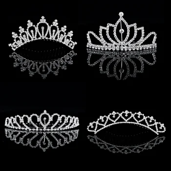 Элегантная корона невесты из хрусталя Детские аксессуары для волос Гребень для волос Заколка принцессы со стразами для девочек Диадема на день рождения