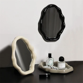 Скандинавское Зеркало для макияжа, Портативное Косметическое Зеркало для девочек в общежитии с Облаками, Домашнее Декоративное Зеркало для туалетного столика в рамке