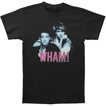 Мужская футболка Wham! Сине-розовая футболка большого размера черного цвета