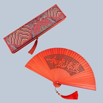 Китайский Красный веер, свадебный подарок, ручной веер, Персонализированный свадебный подарок, подарок для гостей, Ежедневный ручной веер, Портативный ручной веер, танцевальный веер