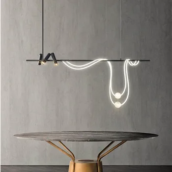 Скандинавская минималистичная светодиодная люстра на шланге для столовой, гостиной, центрального стола, кухни, подвесных светильников, домашнего декора, подвесного светильника