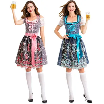 Новый немецкий костюм Пивной девушки на Октоберфесте, Баварский Традиционный Национальный костюм Пивной горничной, Костюм горничной для пива