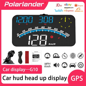 Автомобильный головной дисплей HD LCD, автомобильный компас, расстояние и время вождения, GPS-спидометр, автомобильные аксессуары, сигнализация о превышении скорости G10 New