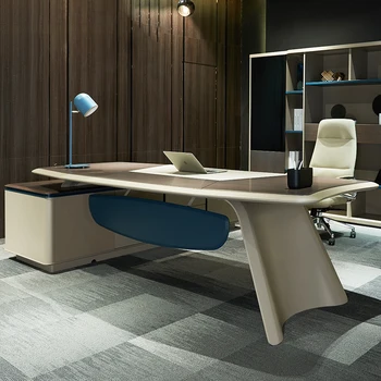 Индивидуальный модный и минималистичный стол босса, современная офисная мебель, большой письменный стол, стол менеджера, стол президента
