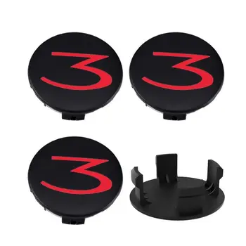 4шт Черные красные 55 мм крышки центральной ступицы колеса автомобиля с логотипом TESLA 3 для аксессуаров Tesla Model 3