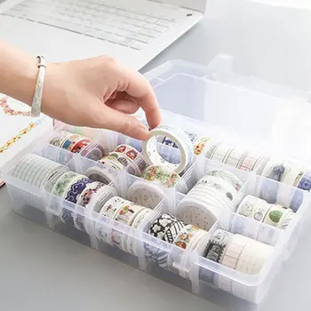 Пластиковая шкатулка для ювелирных изделий из 15 ячеек, контейнер-органайзер для колец и серег для дома с регулируемыми перегородками