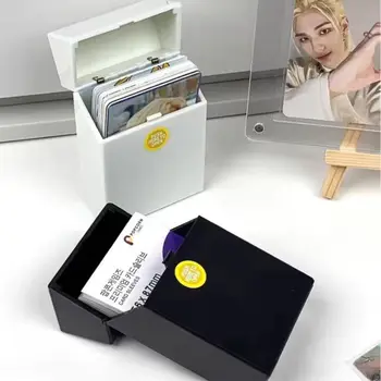 Настольный ящик для хранения с откидной крышкой INS Белый 3-дюймовый Ящик для хранения фотокарточек Kpop Idol Photo Card Orangizer Маленький Канцелярский Футляр для фотографий